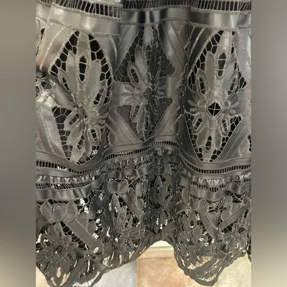 NWT Anthropologie The Somerset Maxi Dress: Faux Leather Embroidered Edition L - Picture 10 of 13